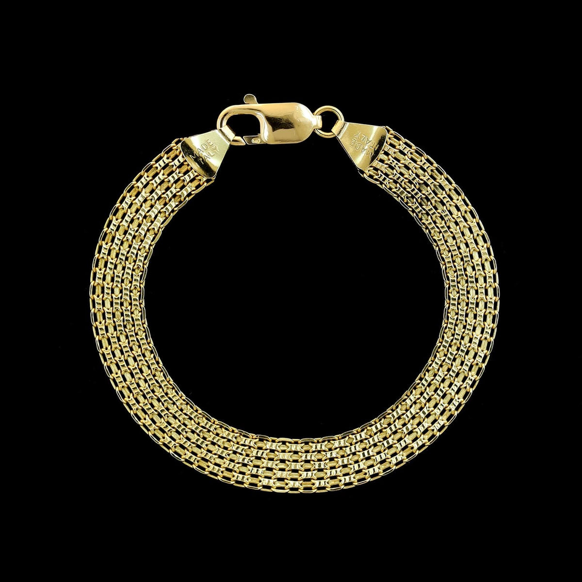 14K Yellow Gold Estate Bismark Link Bracelet