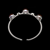 14K White Gold Estate Dyed Black Fresh Water Cultured Pearl Bracelet