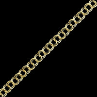 14K Yellow Gold Estate Double Link Charm Bracelet