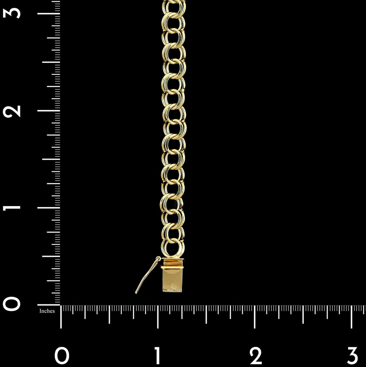 14K Yellow Gold Estate Double Link Charm Bracelet