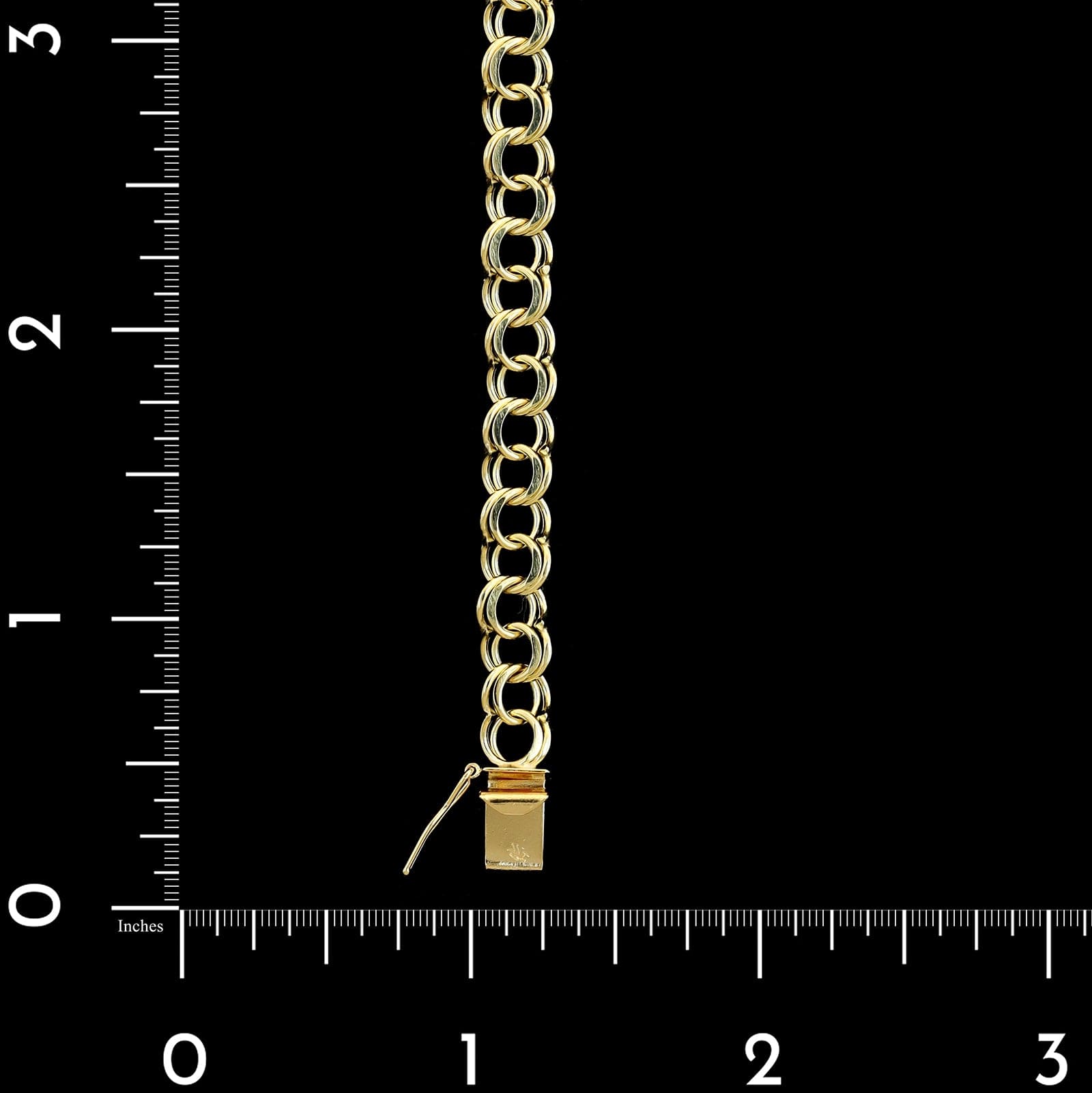 14K Yellow Gold Estate Double Link Charm Bracelet
