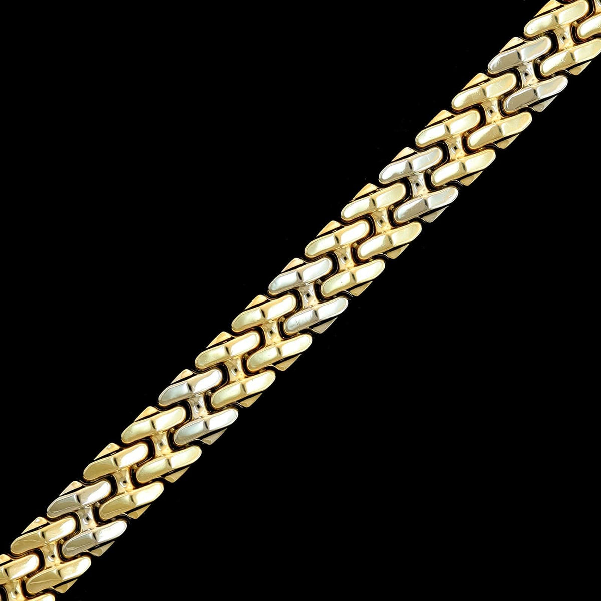 18K Two-tone Gold Estate Fancy Link Bracelet