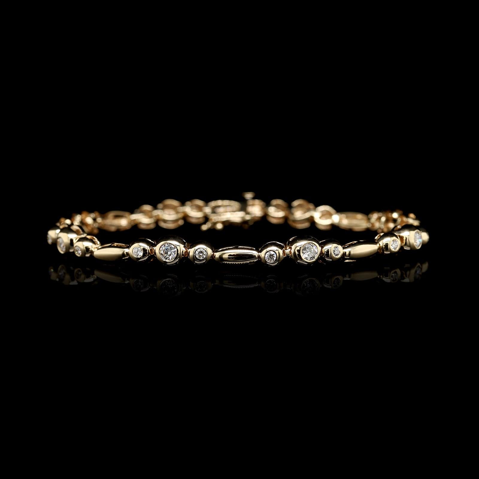 14K Yellow Gold Estate Diamond Bracelet