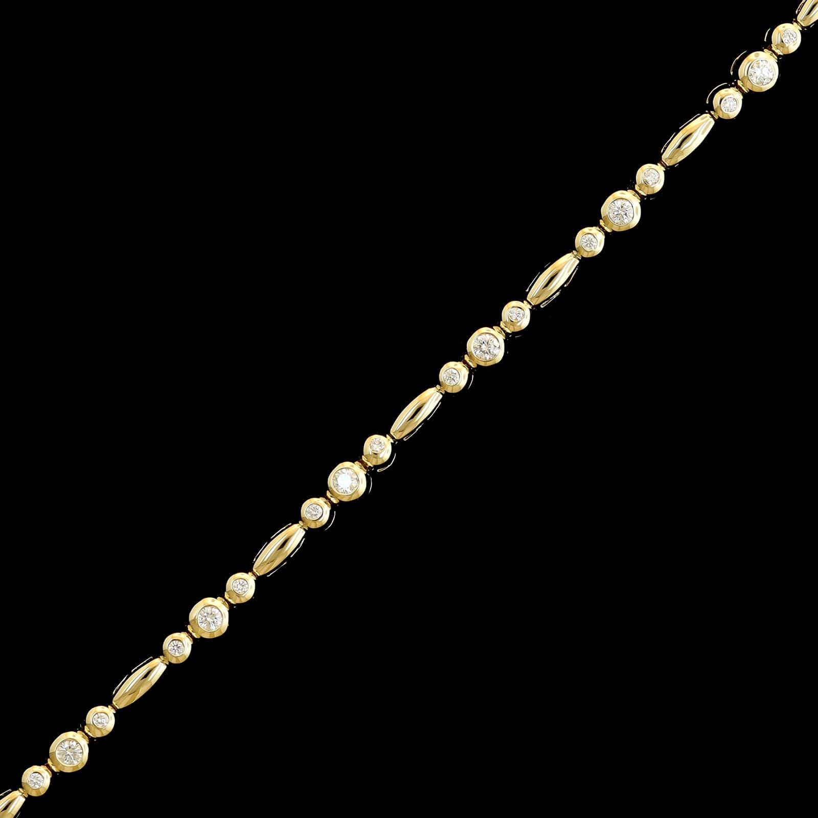 14K Yellow Gold Estate Diamond Bracelet