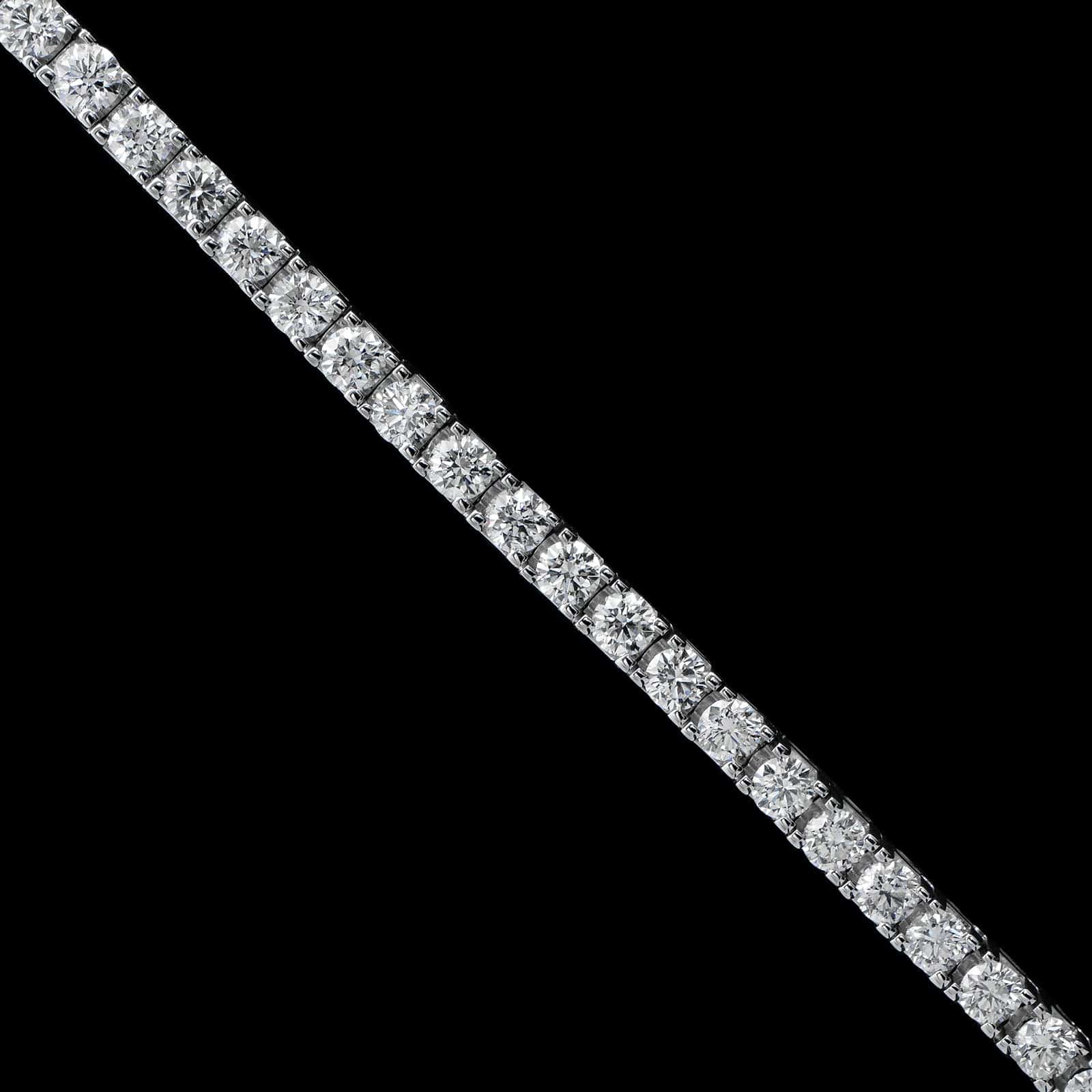 14K White Gold Estate Diamond Tennis Bracelet