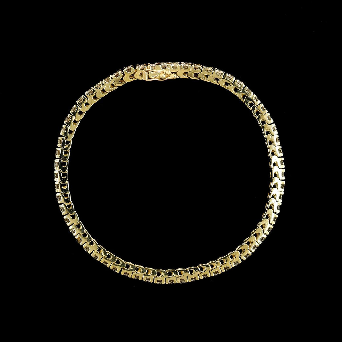 14K Yellow Gold Estate Diamond Tennis Bracelet
