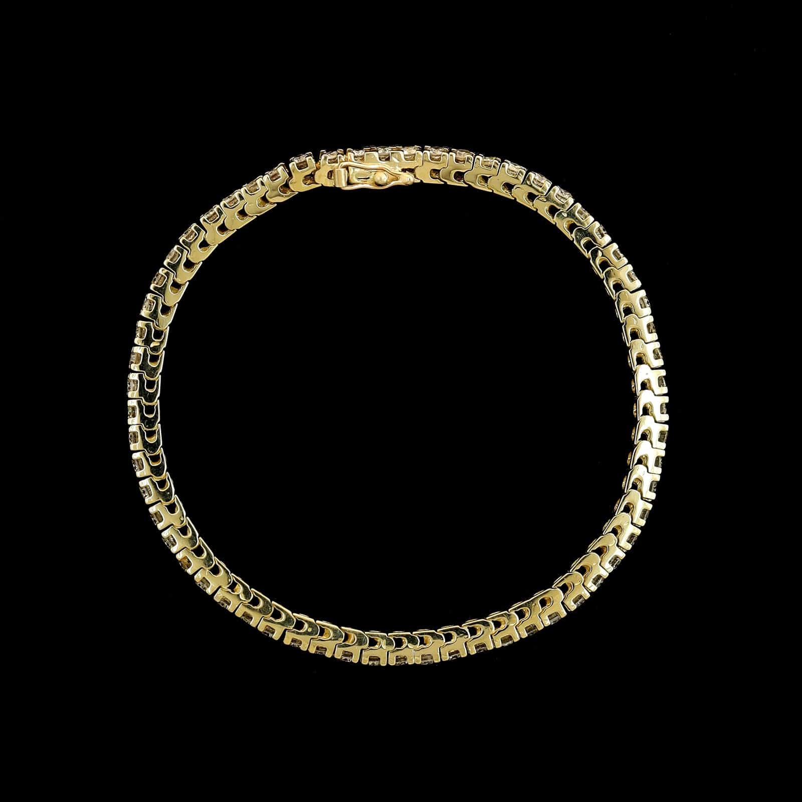 14K Yellow Gold Estate Diamond Tennis Bracelet