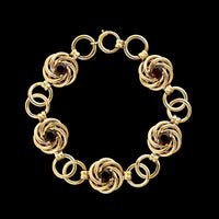F.F Felger 14K Yellow Gold Estate Garnet Bracelet