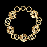 F.F Felger 14K Yellow Gold Estate Garnet Bracelet