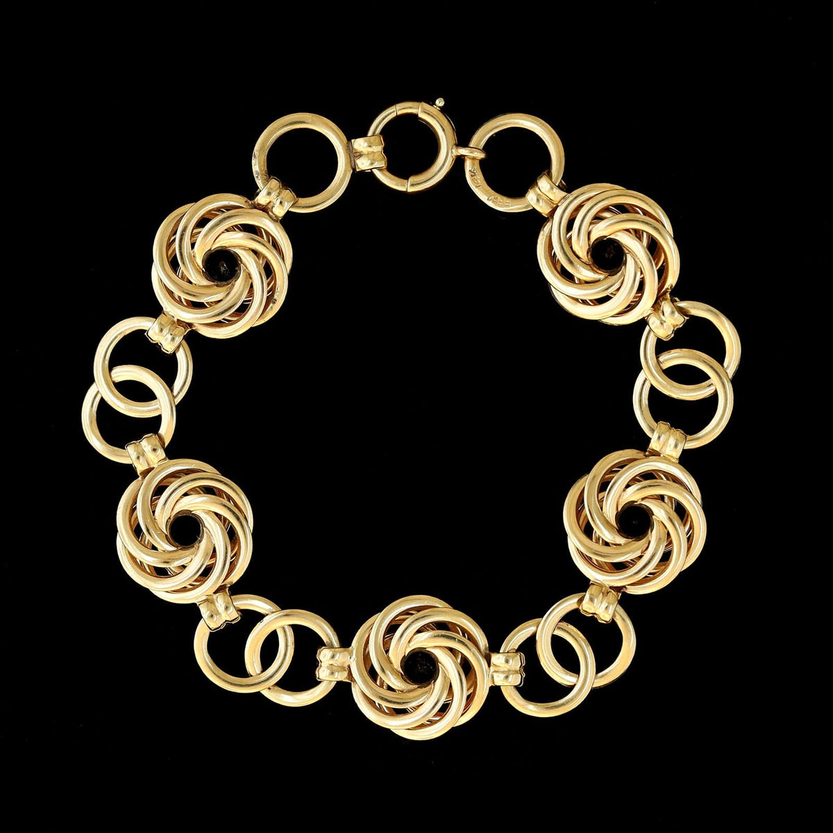 F.F Felger 14K Yellow Gold Estate Garnet Bracelet