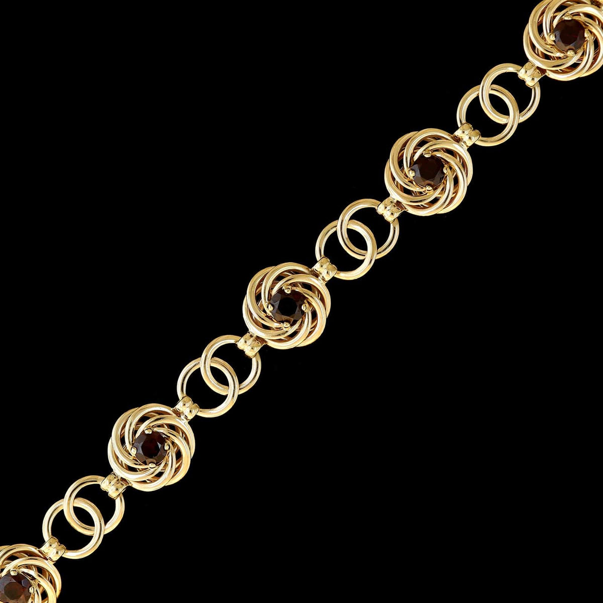 F.F Felger 14K Yellow Gold Estate Garnet Bracelet