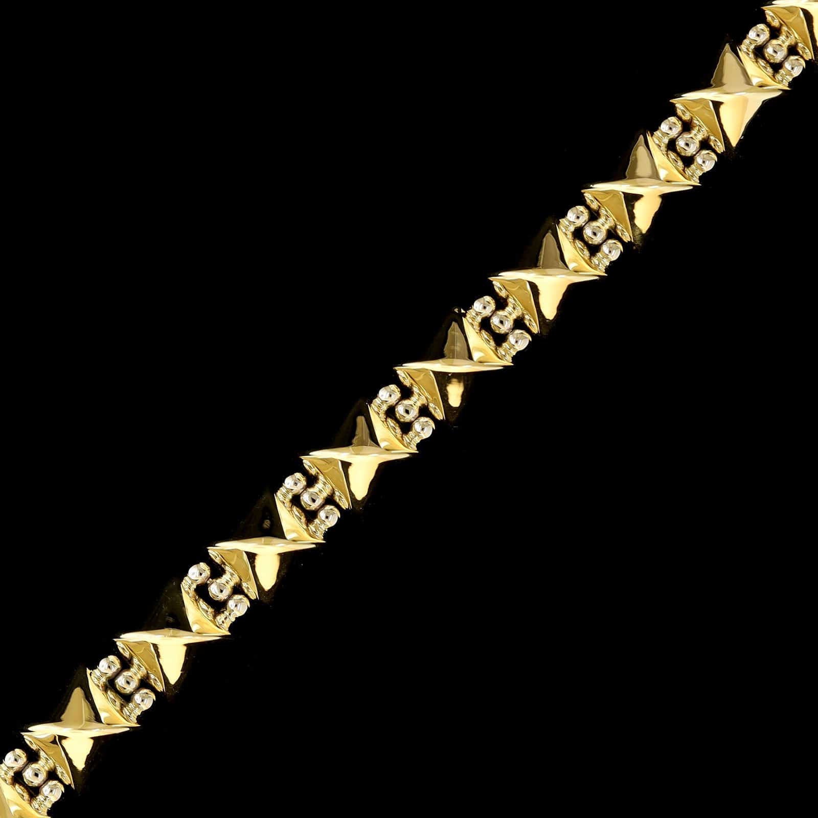 14K Two-tone Gold Estate Fancy Link Bracelet
