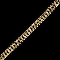 14K Yellow Gold Estate Double Link Charm Bracelet