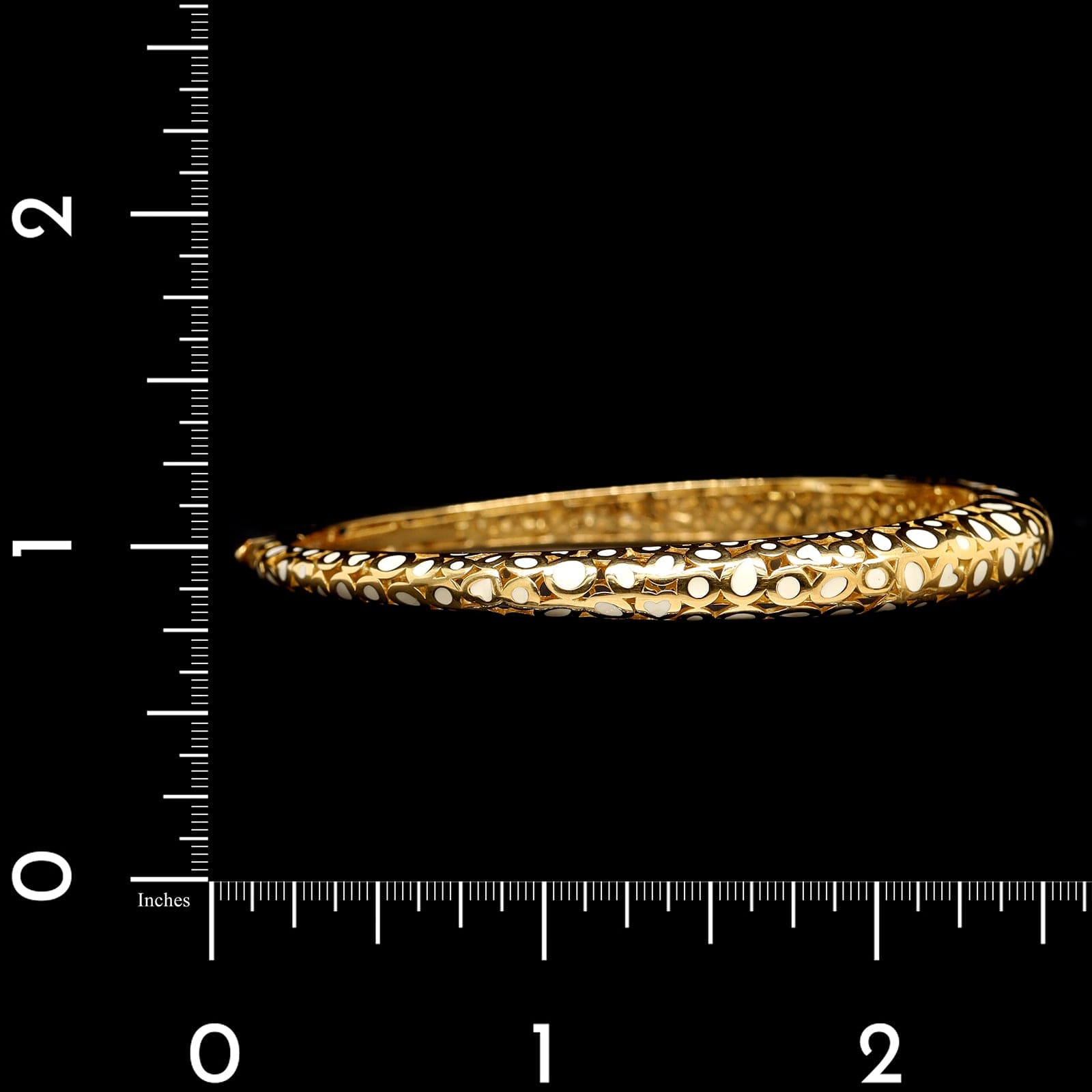 Roberto Coin 18K Yellow Gold White Enamel Accents Bangle