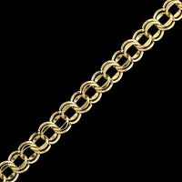 14K Yellow Gold Estate Double Link Charm Bracelet