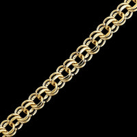14K Yellow Gold Estate Double Link Charm Bracelet