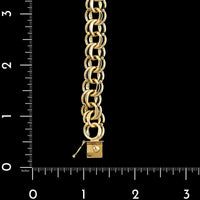14K Yellow Gold Estate Double Link Charm Bracelet