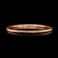 14K Rose Gold Estate Diamond Love Bangle Bracelet