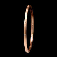 14K Rose Gold Estate Diamond Love Bangle Bracelet