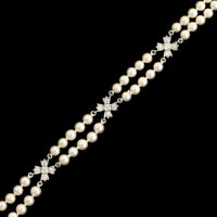 Tiffany & Co. Platinum Estate Cultured Pearl and Diamond Floret Bracelet