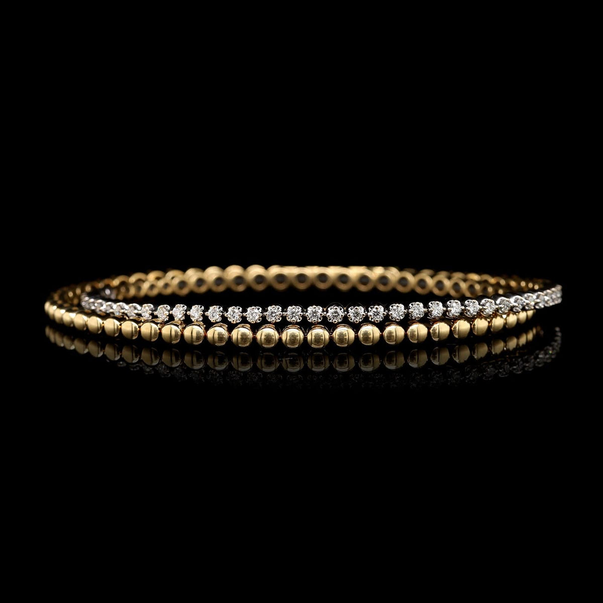 18K Two-tone Gold Estate Diamond Bracelet