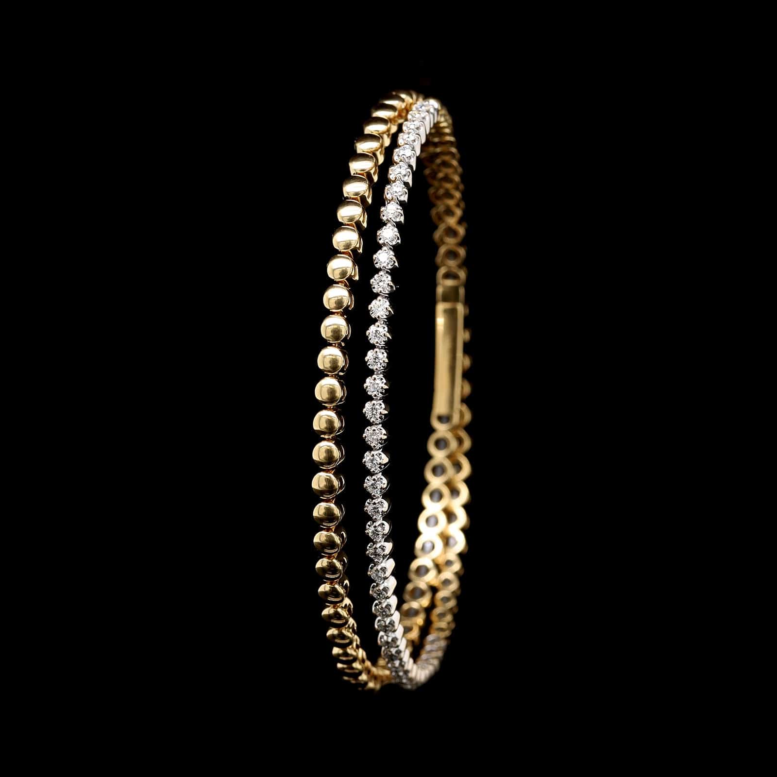 18K Two-tone Gold Estate Diamond Bracelet