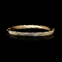 14K Yellow Gold Estate Hinged Bangle Bracelet
