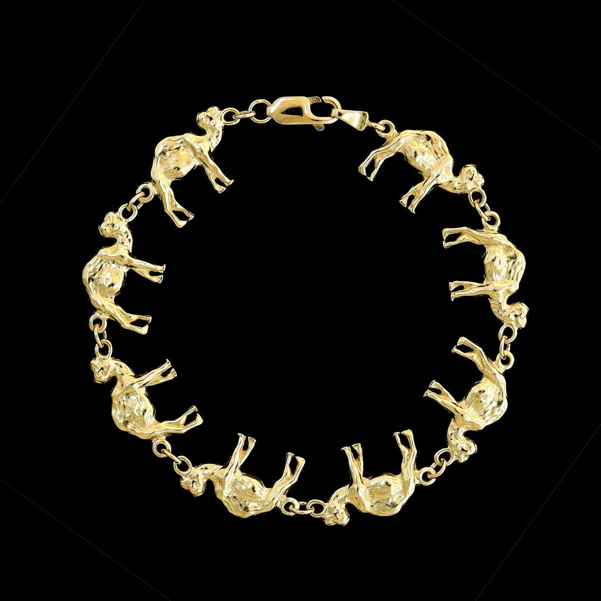14K Yellow Gold Estate Camel Motif Bracelet