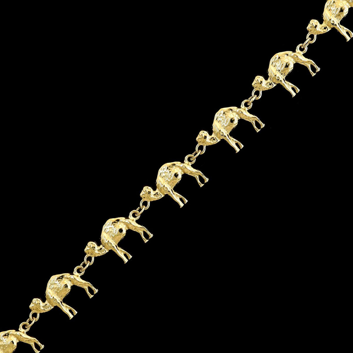 14K Yellow Gold Estate Camel Motif Bracelet