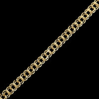 14K Yellow Gold Estate Double Link Charm Bracelet