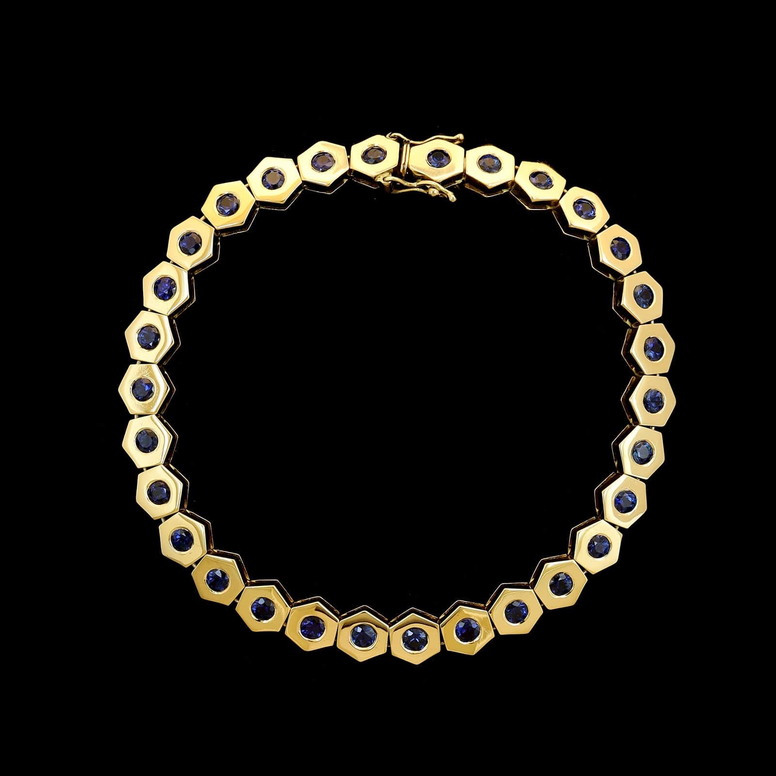 18K Yellow Gold Estate Sapphire Bracelet