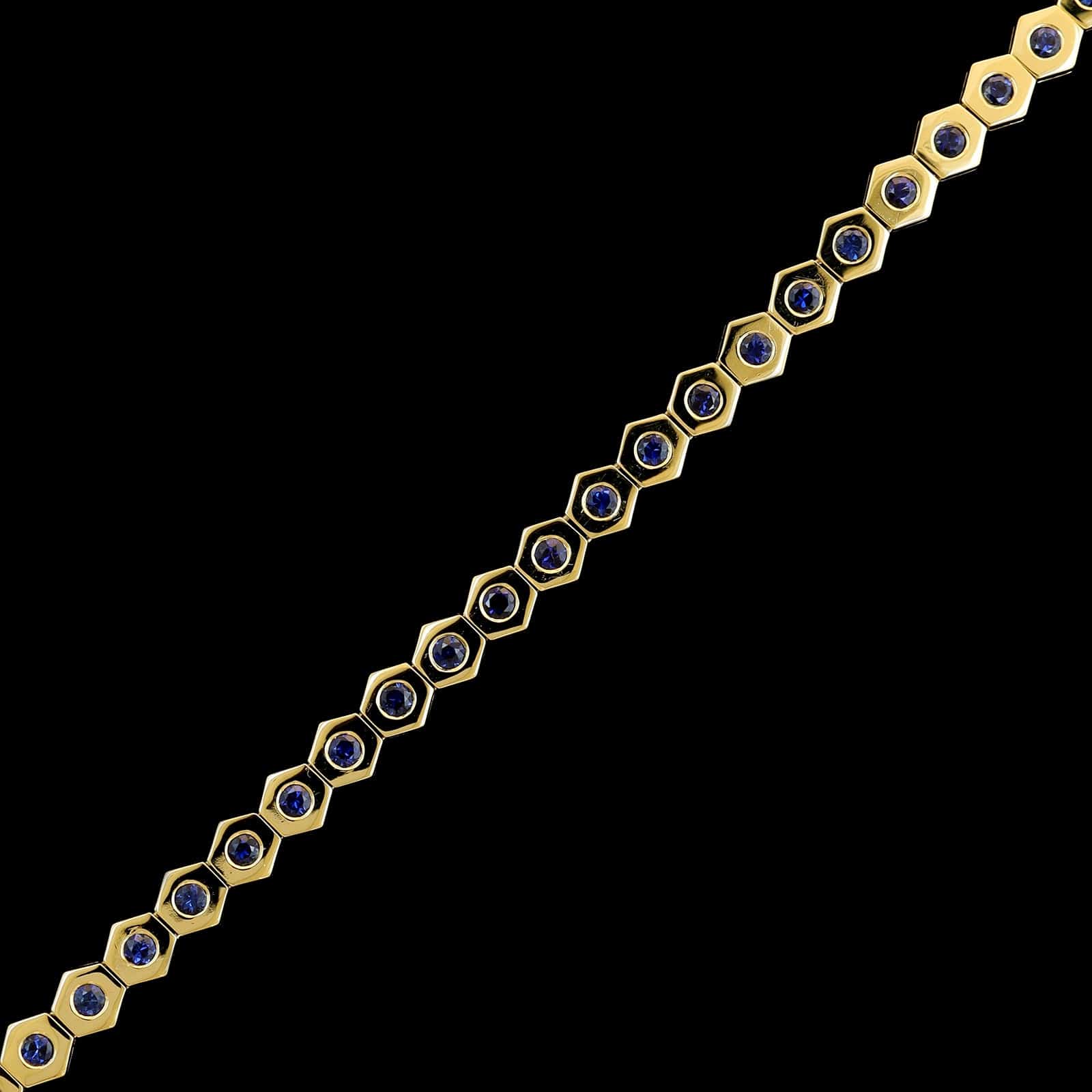 18K Yellow Gold Estate Sapphire Bracelet