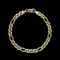 14K Yellow Gold Estate Figaro Chain Bracelet