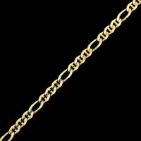 14K Yellow Gold Estate Figaro Chain Bracelet