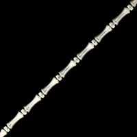 14K White Gold Estate Bamboo Link Bracelet
