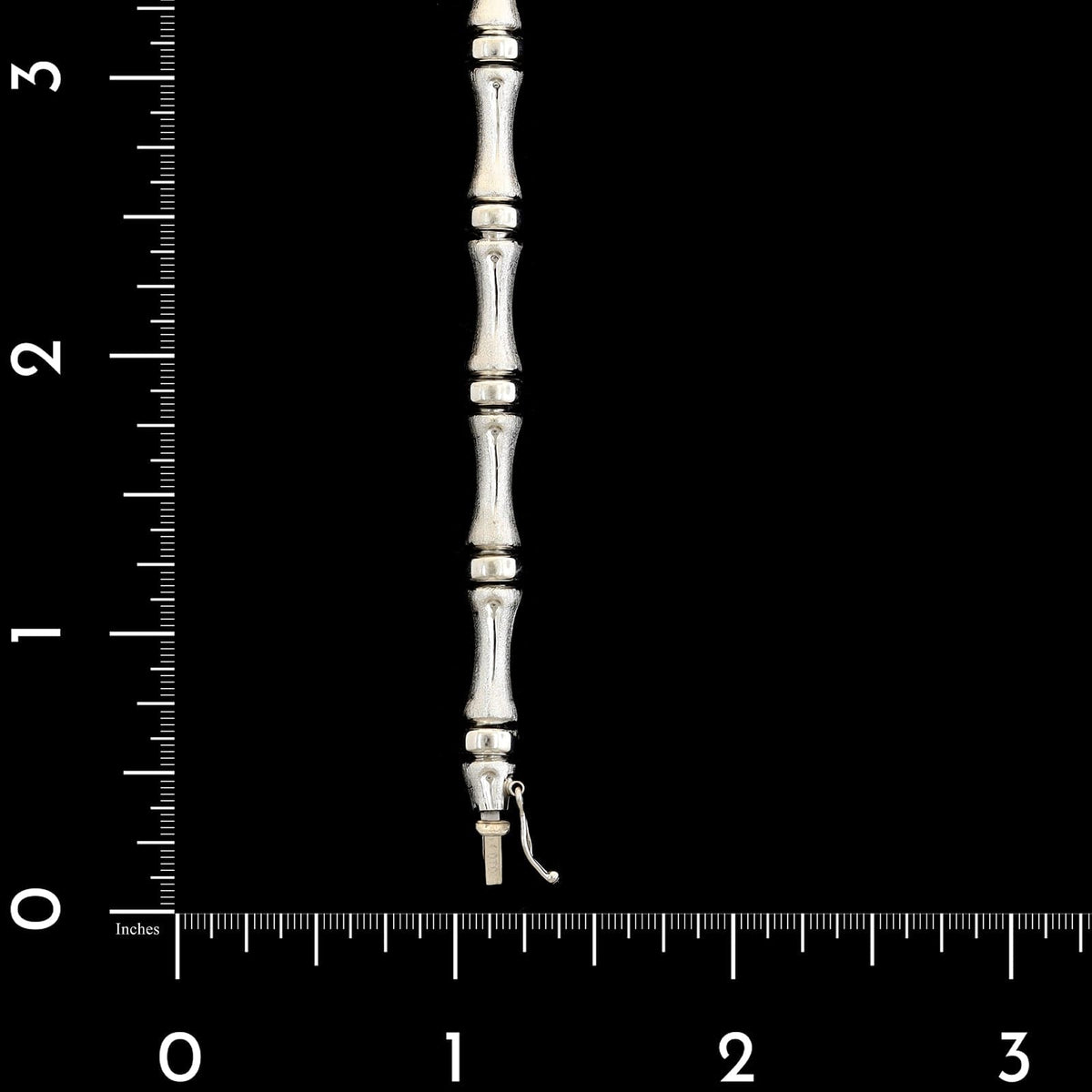14K White Gold Estate Bamboo Link Bracelet