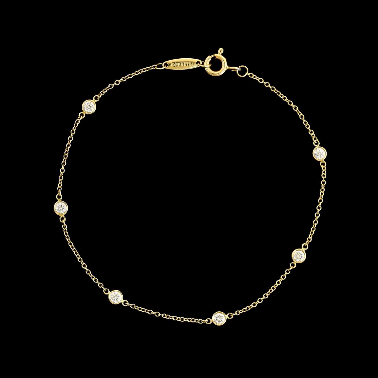Tiffany & Co. 18K Yellow Gold Estate Diamond by the Yard Bracelet