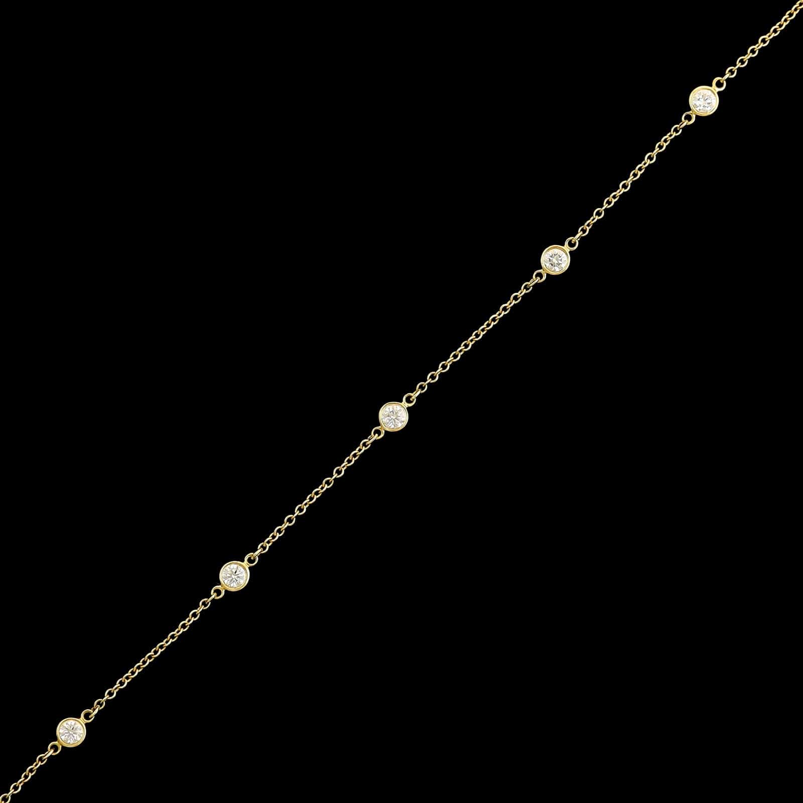 Tiffany & Co. 18K Yellow Gold Estate Diamond by the Yard Bracelet
