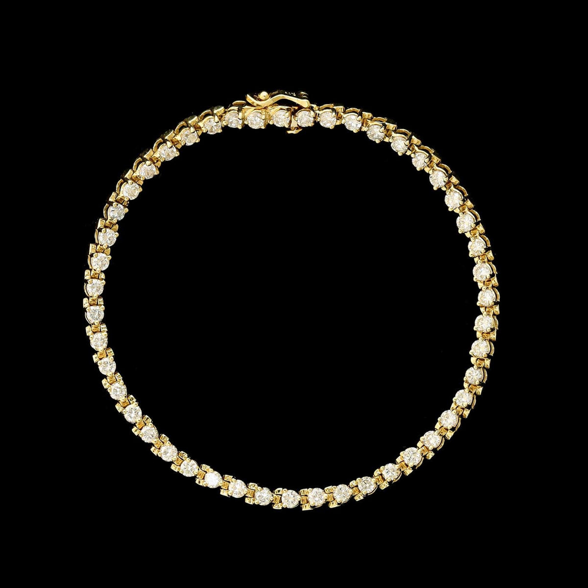 14K Yellow Gold Estate Diamond Tennis Bracelet