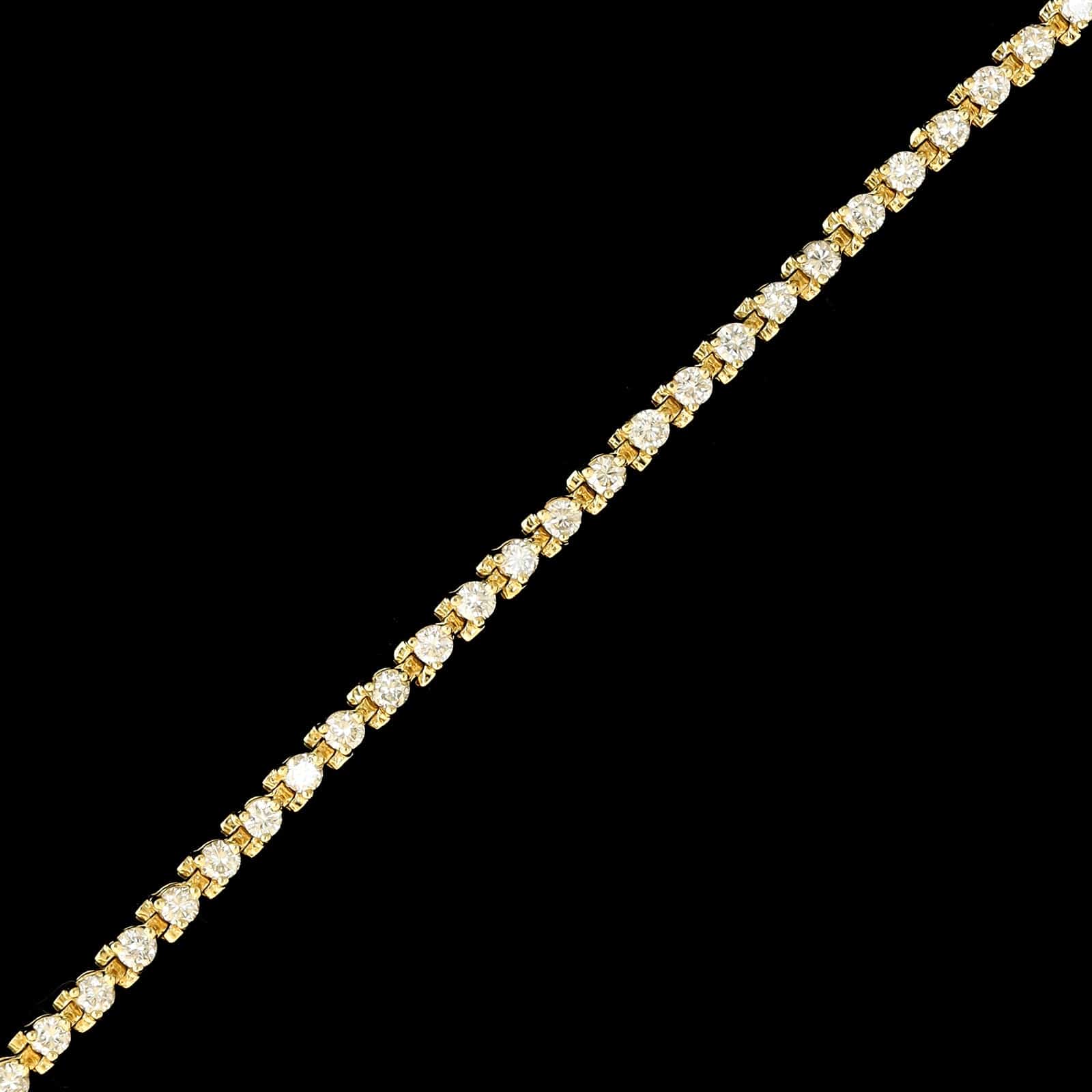 14K Yellow Gold Estate Diamond Tennis Bracelet