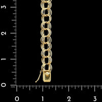 14K Yellow Gold Estate Triple Link Charm Bracelet