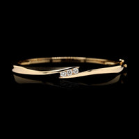 14K Yellow Gold Estate Diamond Bangle