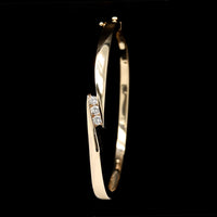 14K Yellow Gold Estate Diamond Bangle
