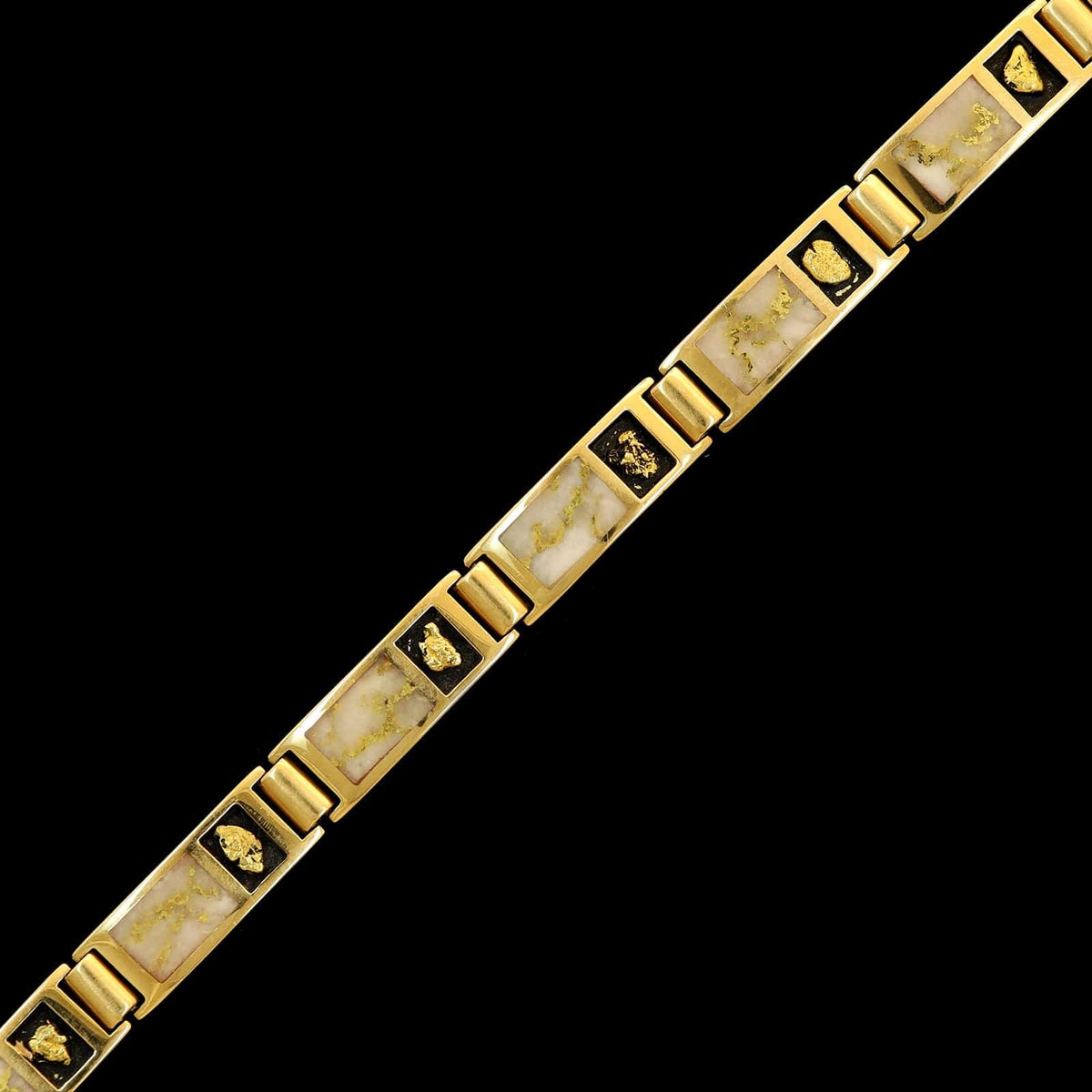 14K Yellow Gold Estate Gold Quartz Nugget Bracelet