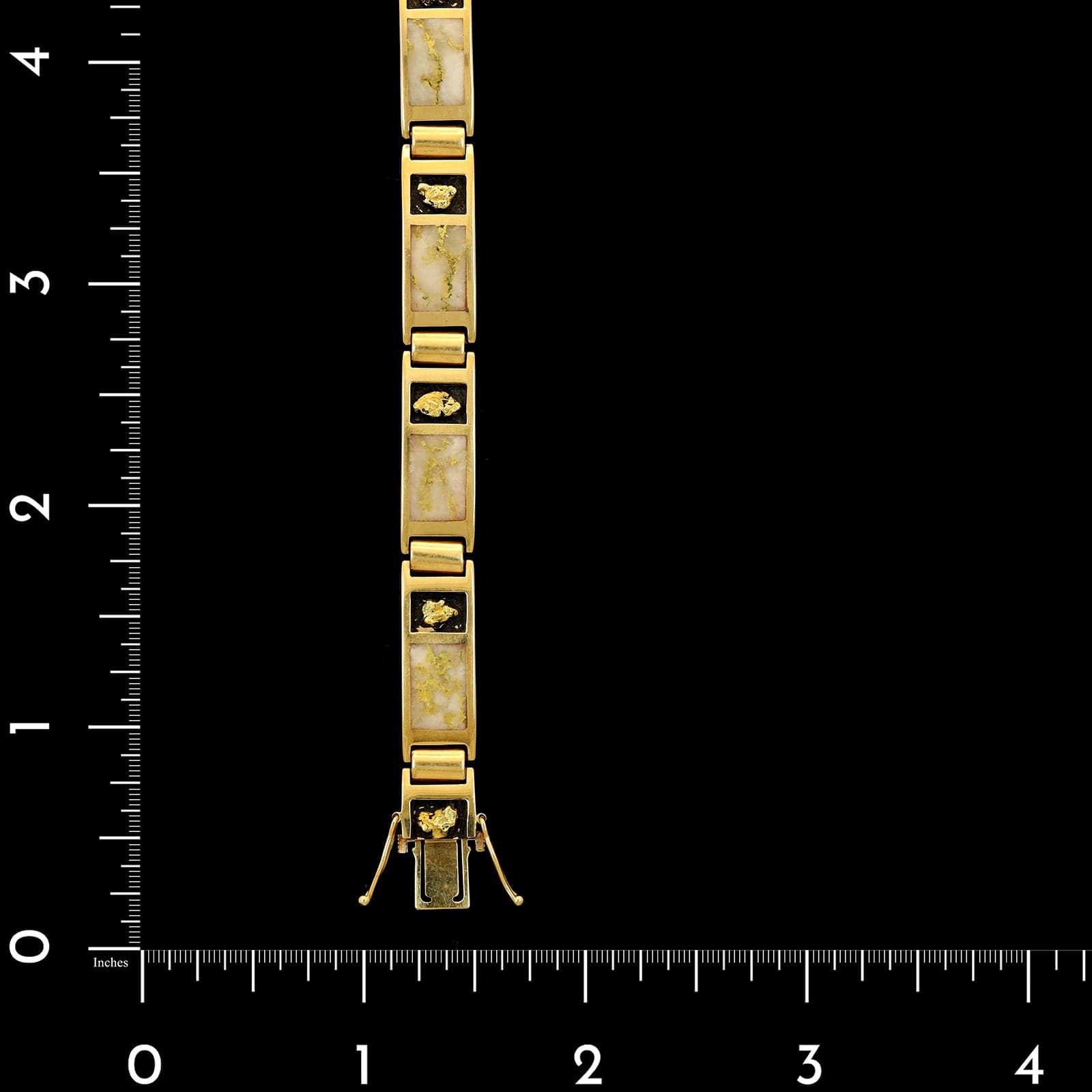 14K Yellow Gold Estate Gold Quartz Nugget Bracelet
