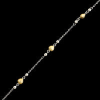 14K Two-tone Gold Estate Heart Link Bracelet