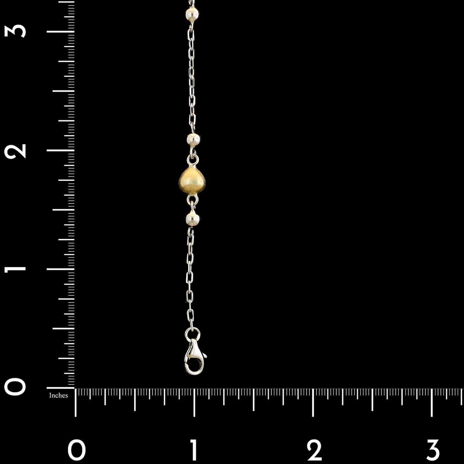 14K Two-tone Gold Estate Heart Link Bracelet