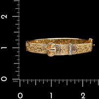 14K Yellow Gold Estate Diamond Buckle Bracelet
