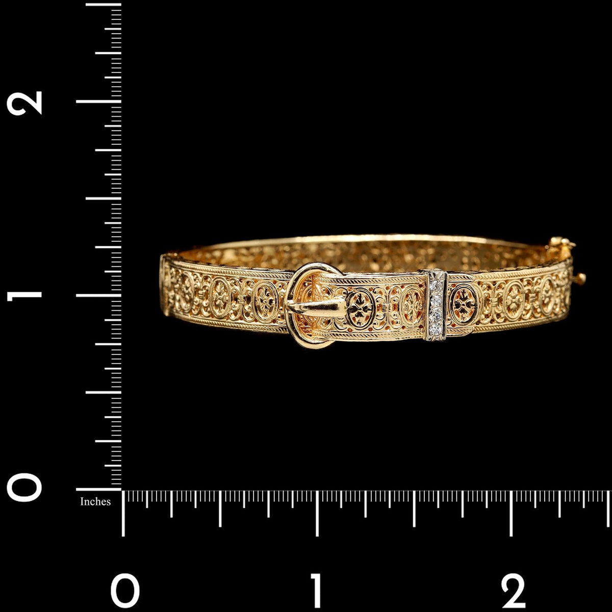14K Yellow Gold Estate Diamond Buckle Bracelet