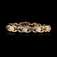 14K Yellow Gold Estate Sapphire and Diamond Bracelet
